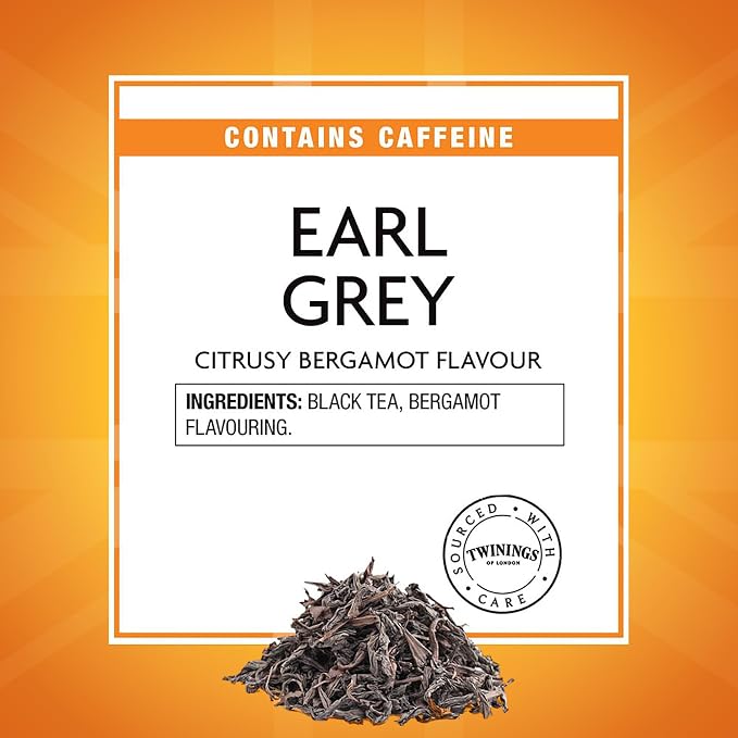 Twinings Earl Grey Loose Black Tea Tins, 3.53 Ounce Tins (Pack of 6), Flavoured with Citrus and Bergamot, Caffeinated, Enjoy Hot or Iced
