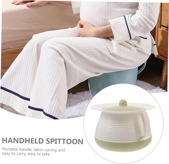 1pc Portable Handheld Potty for Adults Sturdy Spittoon with Cover for Elderly Use Urine Storage Pot for Home and Travel Convenient Design for Bedroom and Camping