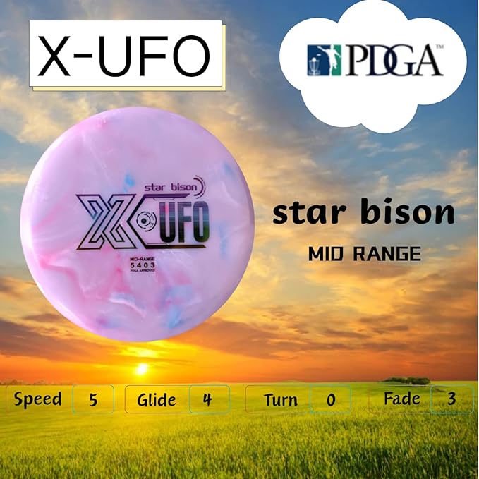 X-UFO Disc Golf Set - Disc Golf Starter Set, Includes 1 Putter, 1 Driver, and 1 midrange disc, Weighing 170-178 Grams. Suitable for Beginners and Professional disc Golf tournaments