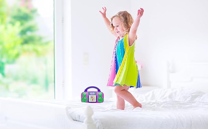 eKids Barney Toy Music Player, Toddler Toy with Built-in Music and Lights (Barney)