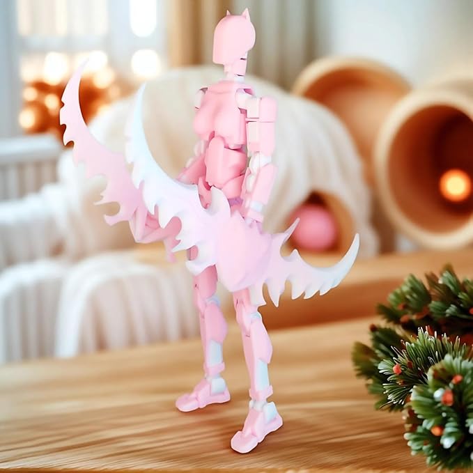 T13 8 inches Large Action Figure (Assembly Completed) Dummy 13 Titan 13 Poseable Collectible Highly Detailed Sculpting & Accessories for Display and Play (Pink White)