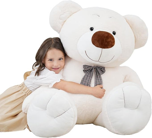 40 Inch Giant Teddy Bear Stuffed Animal, Big Teddy Bear Plush, Birthday Christmas Valentine's Gift for Girlfriend & Kids, White, 4.5 lbs