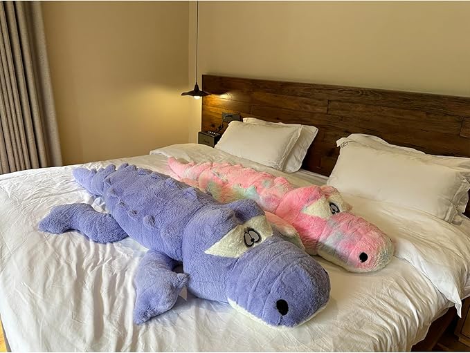 Hofun4U Alligator Plush Pillow, 67 inch Alligator Stuffed Animal, Home Decoration Christmas Valentine’s Birthday Gift for Boys Girls Adults Kids(Blue/Purple)