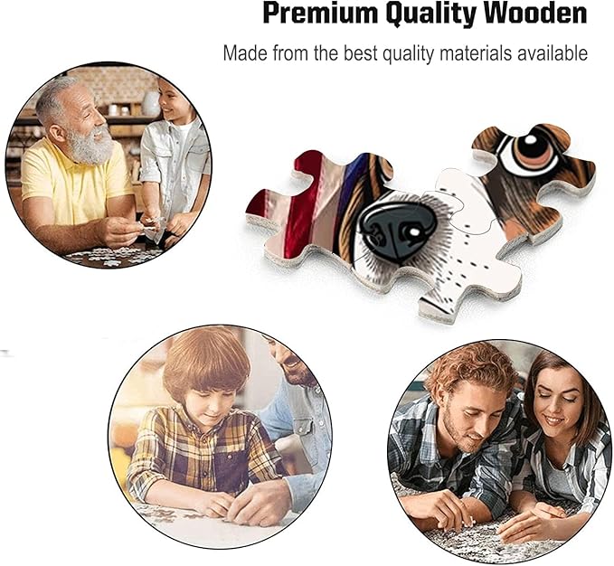 Custom Wooden Jigsaw Puzzles with Your Dog's Name on Labrador Retriever Art Print - 300 500 1000PCS Puzzles Game and Home Wall Decor