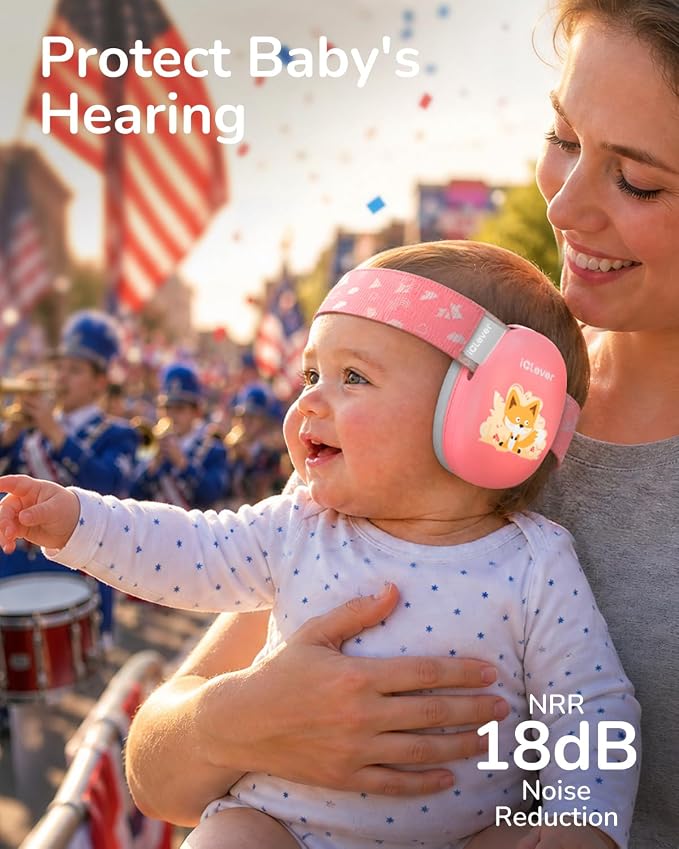 iClever Focus EM03 Baby Headphones for 3-36 Months, NRR 18dB