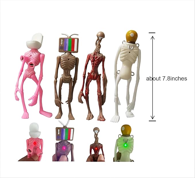 4 PCS Siren Head Toys Action Figure Model Doll Gift for Kids Halloween Thanksgiving Christmas Birthday Gifts