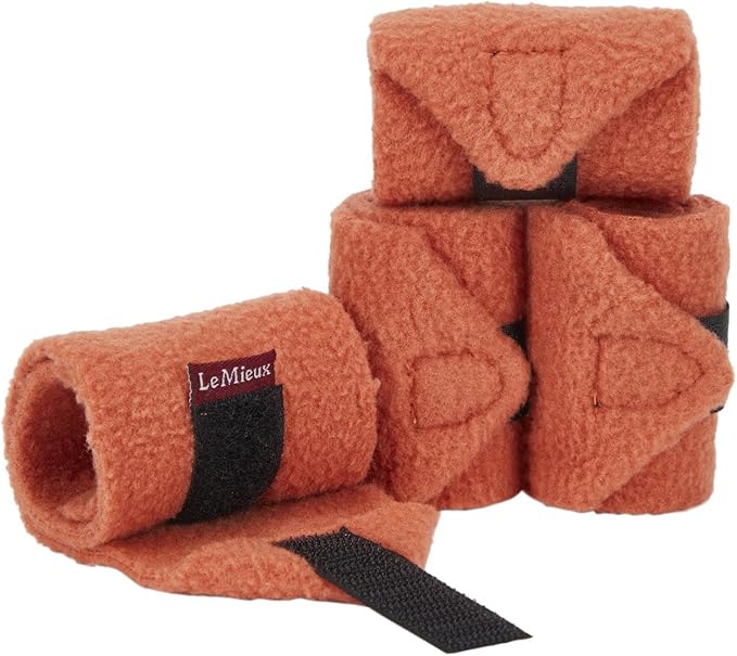 LeMieux Toy Pony Bandages for Toy Pony - Fleece - Simple Fastening - Suitable for Ages 3 Years + - Ginger