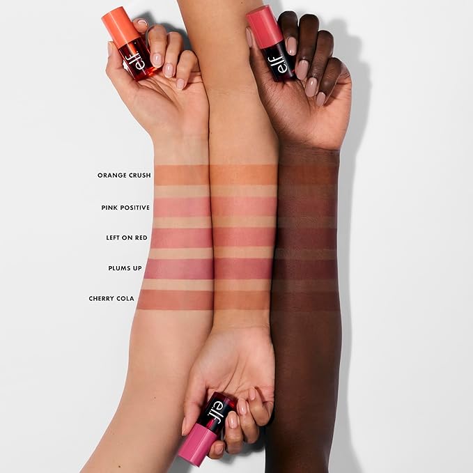 e.l.f. Sheer For It Blush Tint, Multi-Use, Long-Lasting Lip & Cheek Makeup, Creates A Natural Flush Finish, Vegan & Cruelty-Free, Left On Red