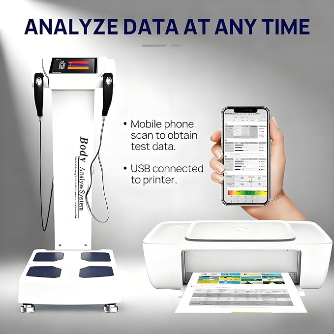 Smart Full Body Composition Analyzer Scale - Full Body Digital Scale Body Fat Measurement Device, BMI Measurement Tool, Body Fat Analyzer, Muscle Mass Inbody Scale Beige