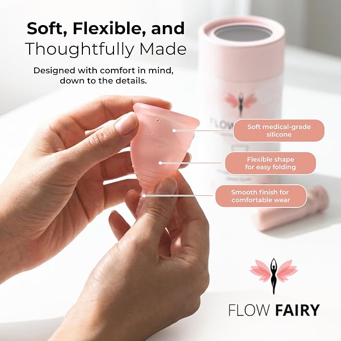 Menstrual Cup with Applicator – Reusable 100% Medical-Grade Silicone Period Cup for Beginners – Leak-Free, Eco-Friendly, BPA & Latex Free, Up to 12-Hour Protection (Regular)