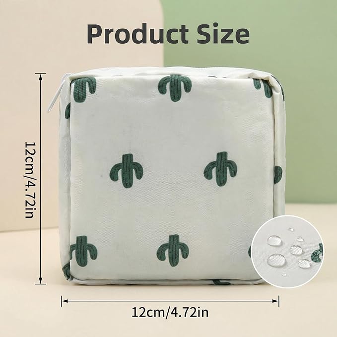 Happyupcity 3Pcs Sanitary Napkin Storage Bag – Portable Oxford Nylon Period Pouch with Zipper for Tampons, Menstrual Cups & Feminine Care