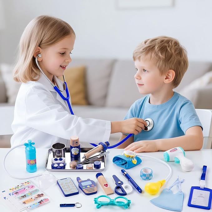 Doctor Kit for Kids, 35 Pcs Kids Doctor Kit for Toddlers 3-5 with Medical Storage Bag & Real Stethoscope, Pretend Play Doctor Set for Fun Role Playing Game, Doctor Play for Kids Boys Girls