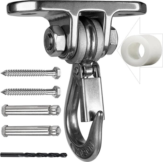 Heavy Duty Swing Hanger Stainless Steel 304 Antirust,800 lb Capacity 180° Silent Swing, Playground Porch Swing Set Indoor Outdoor