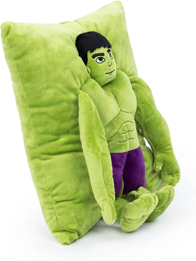 Jay Franco Marvel Spidey & His Amazing Friends Hulk 3D Snuggle Plush Pillow - Super Soft Green Avengers Pillow - Measures 15 Inches