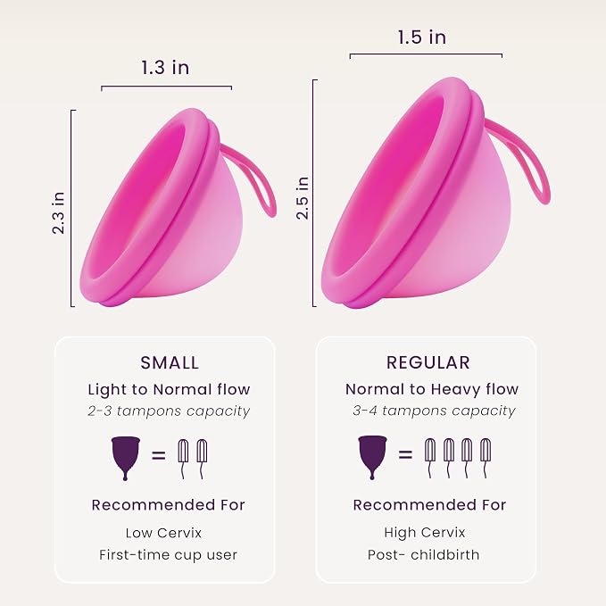Ecoblossom Reusable Menstrual Disc - Menstrual Cup - Soft Period Disc for Women Designed with Flexible, Medical-Grade Silicone Period Cup (Regular, Rose & Teal)