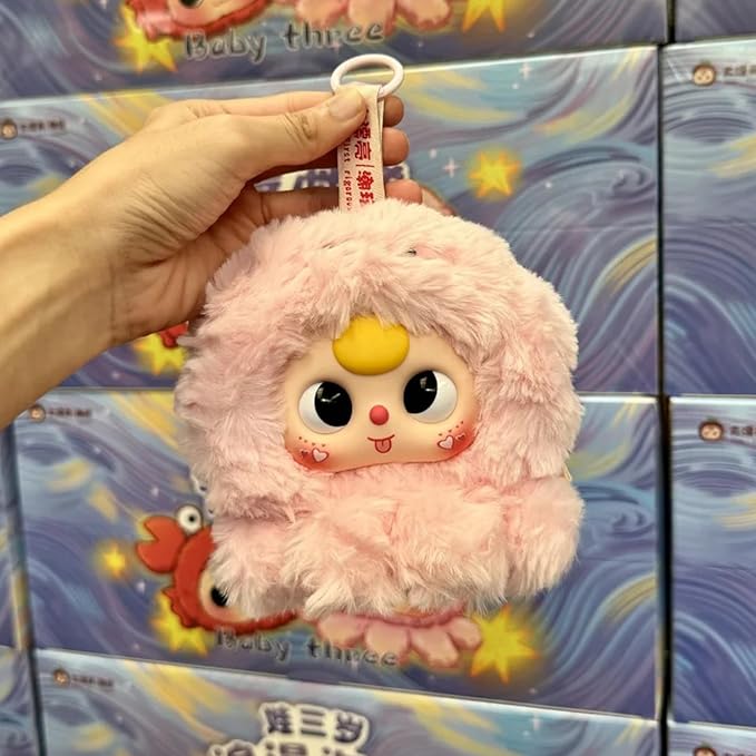 CALEMBOU Plush Doll Blind Box Figure, 5'' Cute Stuffed Animal Blind Plush Mystery Box, Kawaii 1 of 8 Possible Mystery Collectible Soft Charm Plush Keychains Xmas Birthday Gifts (Romantic Ocean Series)