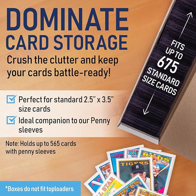 Premium Trading Card Box Storage For Sports, Baseball, Football, Basketball, MTG & TCG Collector | Baseball Card Storage Boxes & Organizer For Magic Sorter Bulk. Sports Holder For Collection.