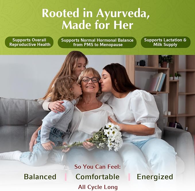 Jiva Botanicals Shatavari Capsules for Women – 1,200mg Organic Shatavari Powder for Hormonal Balance, Women’s Reproductive Health & Menopause Support – Non-GMO, Vegan, Gluten-Free – 60 Capsules