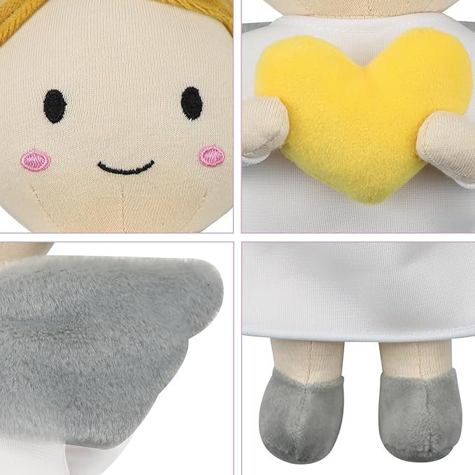 free-space Angel Plush Doll Boy/Girl Baptism Gifts Guardian Angel Doll Toy (Girl)