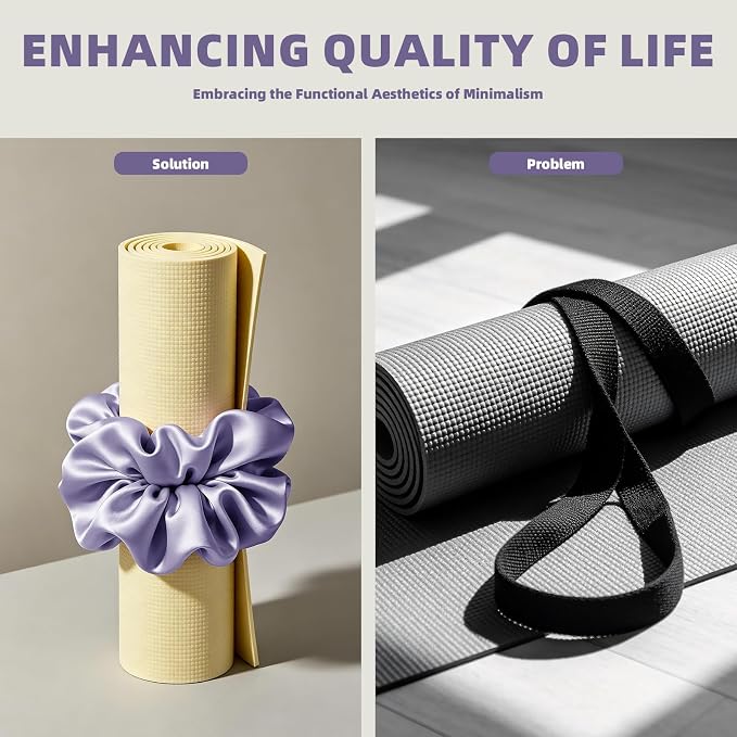 Straps For Yoga Mat, Elastic Bands in 4 Colors for Securing Exercise Mats, Reusable Carrying Straps Compatible with All Standard Yoga Mats