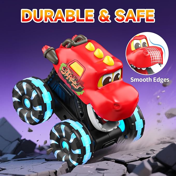 Dinosaur Monster Trucks for Toddlers 2-4:Toy Cars 3 Pack for Toddler Age 1-3,Light-Up Truck with Moving Mouth, Fun Car Toys for 1 Year Old Boy, Dinosaurs Toy for Kids 3-5,5-7, Perfect Boys Girls Gifts