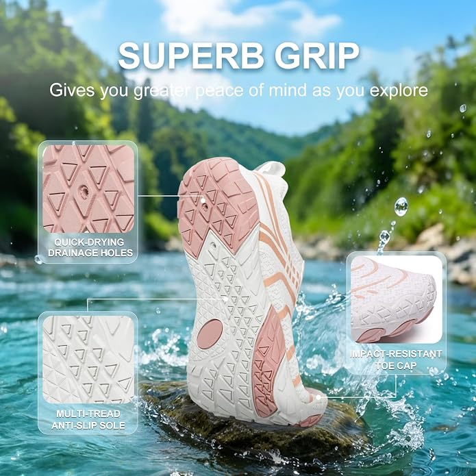 Barefoot Shoes for Women & Men, Grounded Walking Hiking Barefoot Shoes, Wide Toe Box Non-Slip Water Athletic Footwear, Comfortable Vitality Barefoot Footwear, Trail Running Sneakers Unisex