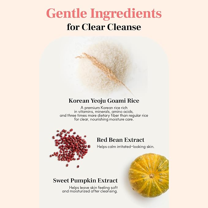S.NATURE AQUA RICE FOAM CLEANSER | Facial Cleanser, Rice Extract Rice Powder Cleanser with Mild Cleansing, Glycerin,Vegan, Face Wash, Korean Skincareㅣ 160ml 5.4 Fl Oz