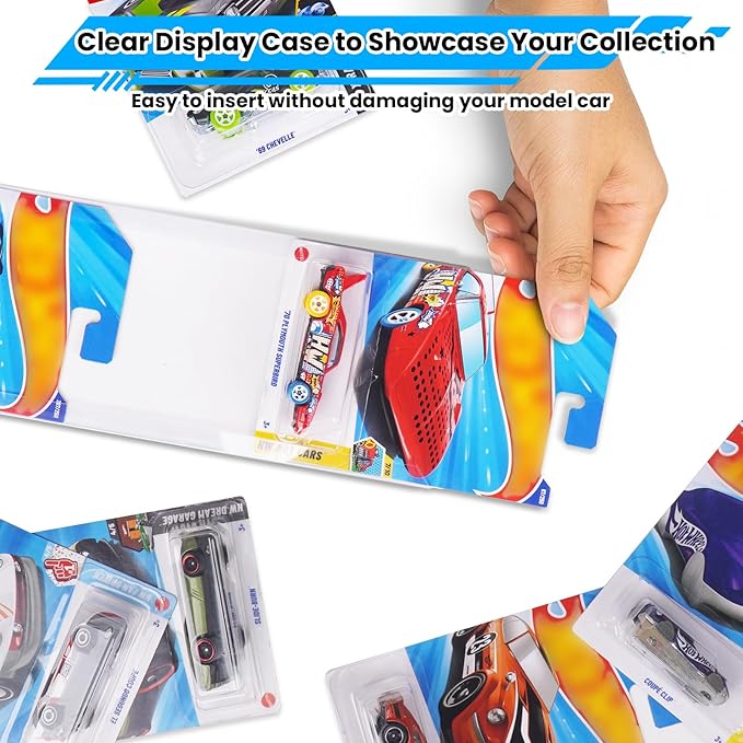 8 Pack Clear Display Case for Hot Wheels Storage, Model Cars Display Case Wall Mount, Plastic Wall Storage for 1:64 Scale Models Hot Wheels Display