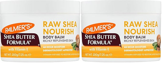 Palmer's Shea Butter Formula Raw African Shea Butter Balm,Nourishing Body Moisturizer for Rough,Dry Skin,7.25 Ounces,(Pack of 2)