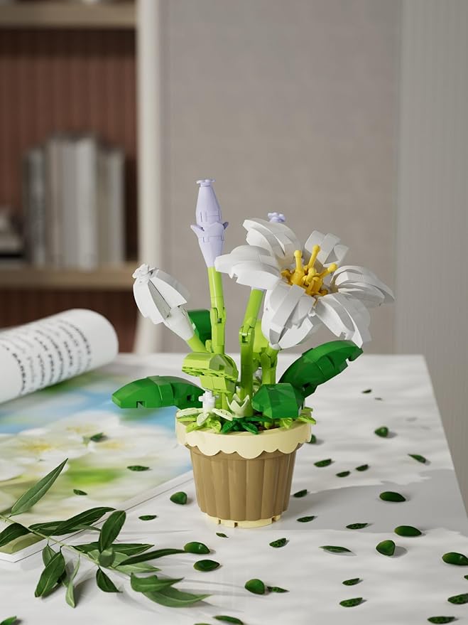 YEIBOBO ! The 12-Piece Flowers and Plant Building Set is A Special Birthday Gift for Women and Girls. with 2531 Pieces, It Can Be Used for Home Decoration, Bonsai, Or Adult Building Block Toys.