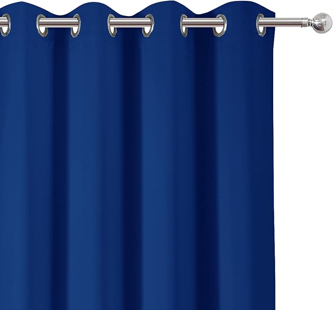 LEMOMO Royal Blue Blackout Curtains 66 x 63 Inch Length/Set of 2 Curtain Panels/Thermal Insulated Room Darkening Blackout Curtains for Bedroom