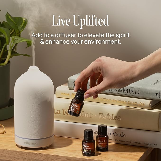 Cliganic USDA Organic Lemon Essential Oil (1oz) - 100% Pure & Natural | Undiluted, for Aromatherapy, Household Cleaning | Non-GMO Verified