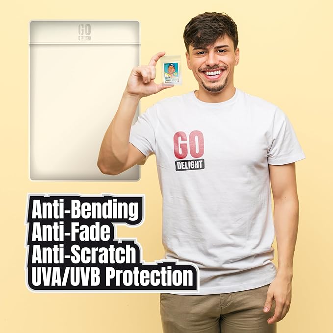 Semi Rigid Card Holders for PSA, SGC, BGS, CSG Grading – 400 Bundle - Baseball Card Sleeves - 200 Card Holders for Trading Cards + 200 Soft Sleeves – 3-5/16” x 4-7/8” with 1/2” Lip