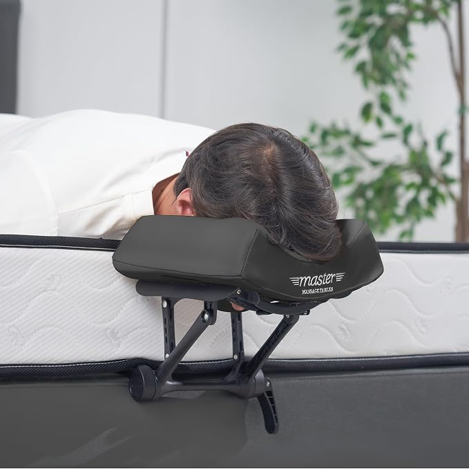 Master Massage Deluxe Adjustable Ergonomic Dream Face Cradle and Ergonomic Dream Face Cushion Pillow with Memory Foam -Face Pillow Set (Black)