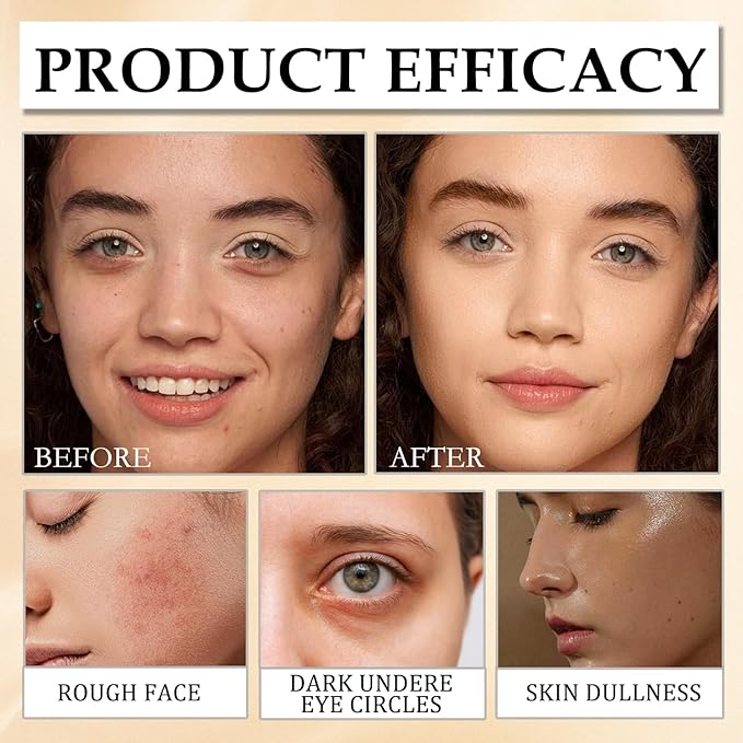 Flawless Face Foundation Stick,2-in-1 Long-Lasting Concealer Foundation Stick with Brush,Multi-Use Creamy Makeup for Dark Circles & Blemishes,Waterproof Thin Contour Sticks for Face Makeup (04#Wheat)