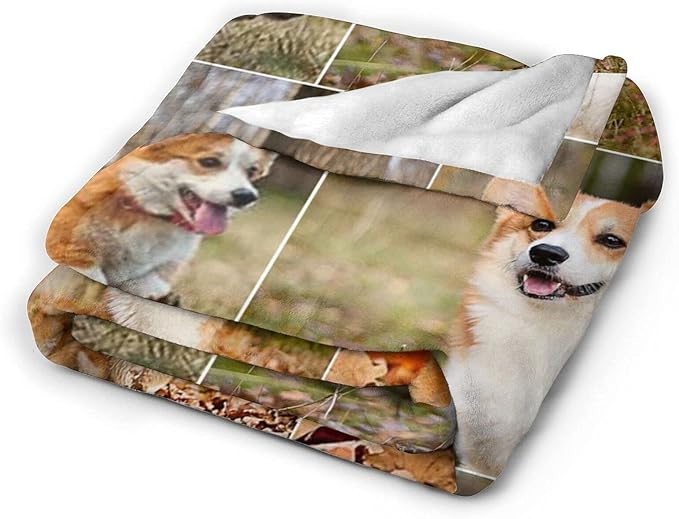 QETXVI Custom Blanket with Photos Text Customized Blanket Personalized Flannel Throw Blankets for Adult Kid Birthday Christmas Halloween Fathers Mothers Valentines Gift - 40"x 50"