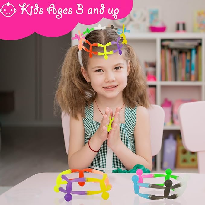 MAGMEN Enhanced Grip Magnetic Fidget Toys 10 Pack Travel Entertainment for Kids Ages 3 and Up STEM Sensory Toys for Airplane Car Trips & Quiet Play. Opaque Colors