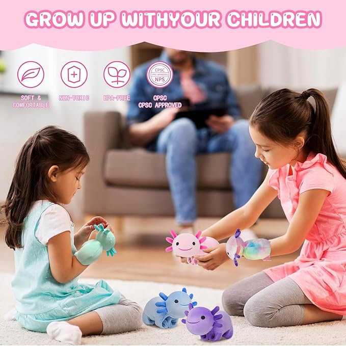 Huggers Axolotl,Stuffed Axolotl Slap,Cute Animal Book Buddy Slap,Fun Axolotle Toys for Boys and Girls.(Purple)