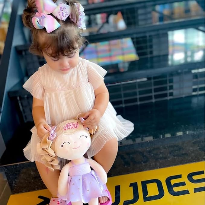 Gloveleya Personalized Ballerina Doll – Custom Name Plush Lavender Ballet Girl 13", Gift for Birthday, Baby Shower, Christmas & Holiday Keepsake for Toddlers and Little Girls
