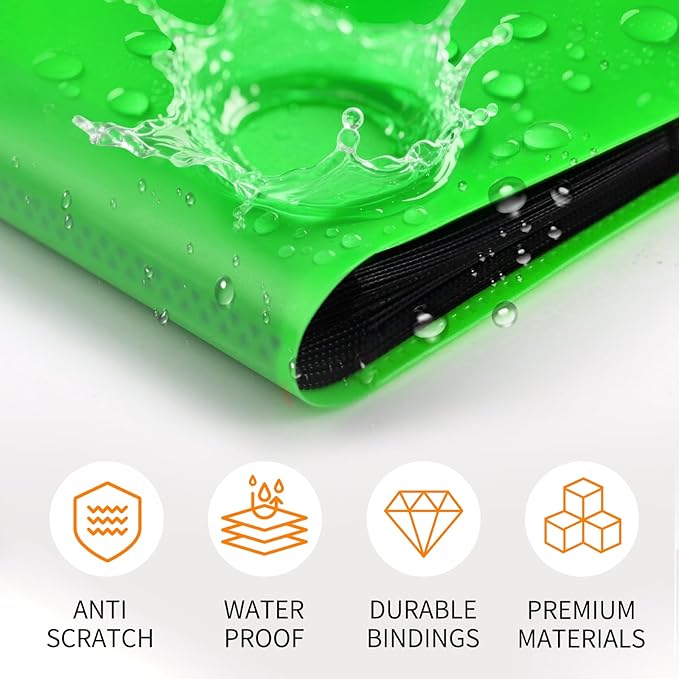Card Binder 9 Pocket, PP Cover Trading Card Binder for 360 Cards, Sturdy Card Collection Album, Card Holder Folders for MTG, TCG, Game Cards & Sports Cards (Green)