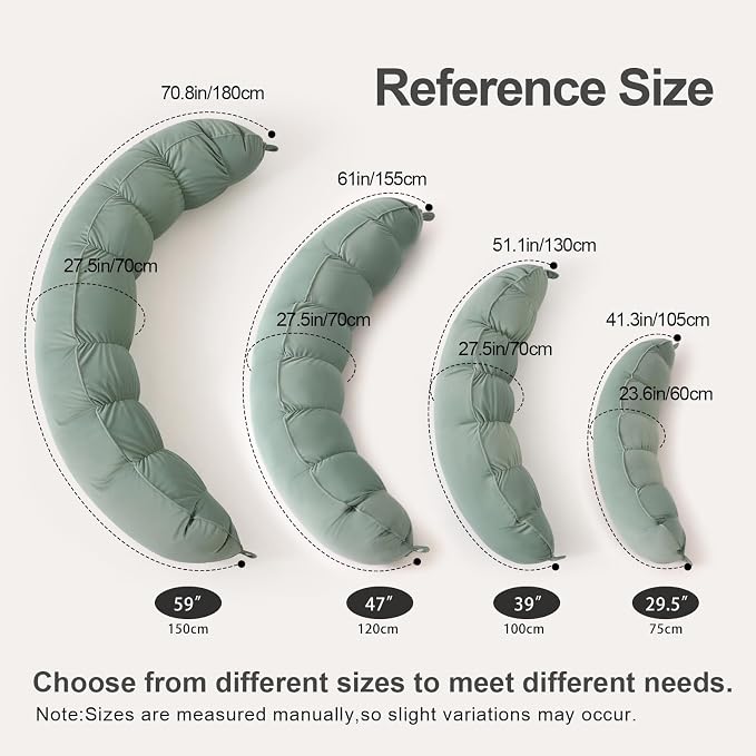 Peallow(Pat. Pend) – Long Round Body Pillow for Adults, Bolster Pillow for Sleeping, Soft and Supportive Pillow for Sleeping & Lumbar Support