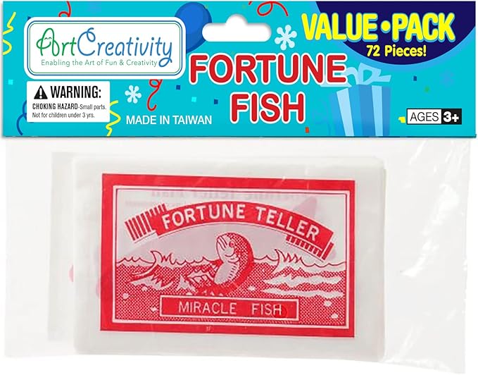 ArtCreativity Large 3.5 Inch Mood Fortune Teller Fish - Set of 72 - Cool Novelty Toy for Kids and Adults - Fun Science Learning Aid - Halloween & Christmas Party Cracker Toy, Birthday Party Favor