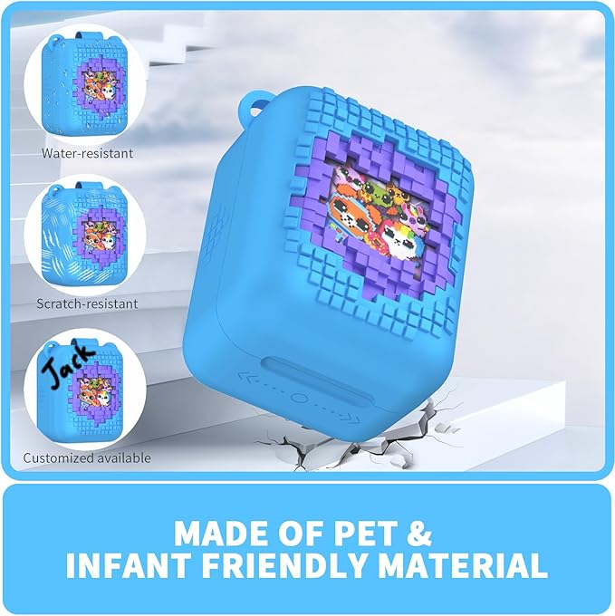 Soft Silicone Case for Bitzee Interactive Toy Digital Pet, Shockproof and Protective Carrying Case for Bitzee Interactive Electronic Pets with Lanyard (Blue)