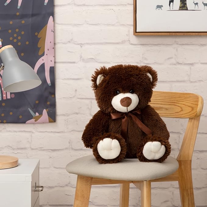 Super Color Teddy Bear Stuffed Animals Plush Toy for Children Girlfriend Family Congratulations Baby Shower Birthday Chocolate 14 inch