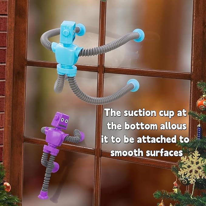 4 Telescopic Suction Cup Robot , Coolest Pop Tubes Sensory Toys for Kids, Fidget Toys Party Favors Christmas Easter Birthday Party Supplies Goodie Bag Stuffer