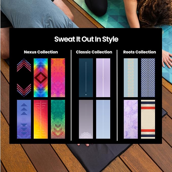 Yoga Drip Hot Yoga Towel – Non Slip Yoga Mat Towel with Corner Pockets, Silicone Grip Dots & Subtle Alignment Lines | Sweat Absorbent, Moisture Wicking, Quick Dry | No Bunching or Sliding | 72” x 26”