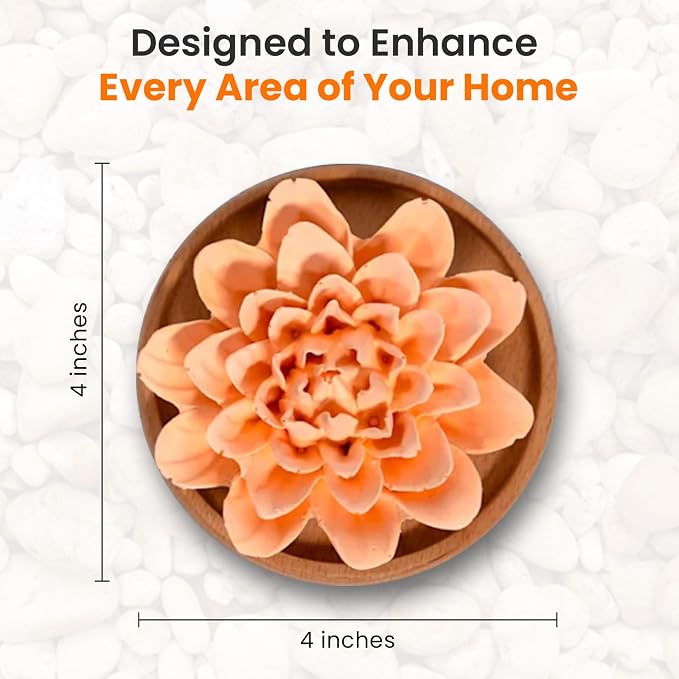 HOME ARCHIVE Aroma Diffuser with Aromatherapy Fragrant Oil Diffusers for Home Room Decor Fig Fragrance (Peony Flower (Orange))