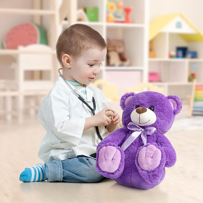 Super Color Teddy Bear Stuffed Animals Plush Toy for Children Girlfriend Family Congratulations Baby Shower Birthday Purple 14 inch