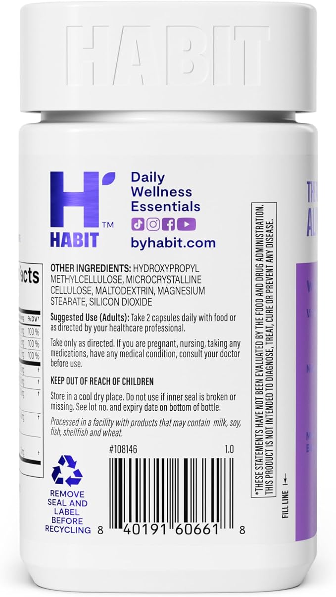 Habit Libido Supplement 2 Pack (120 Capsules) - New Look, Natural Aphrodisiac Blend with Maca, Ashwagandha L-Arginine, Supports Energy and Performance, Vegan, Non-GMO
