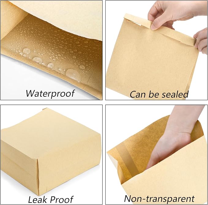 Yesland 300 Pack Waxed Sanitary Napkin Disposal Bags, 7.5x10in Feminine Hygiene Liner Bags, Waterproof Kraft Paper Bags for Bathroom Receptacle, Commercial & Personal Use